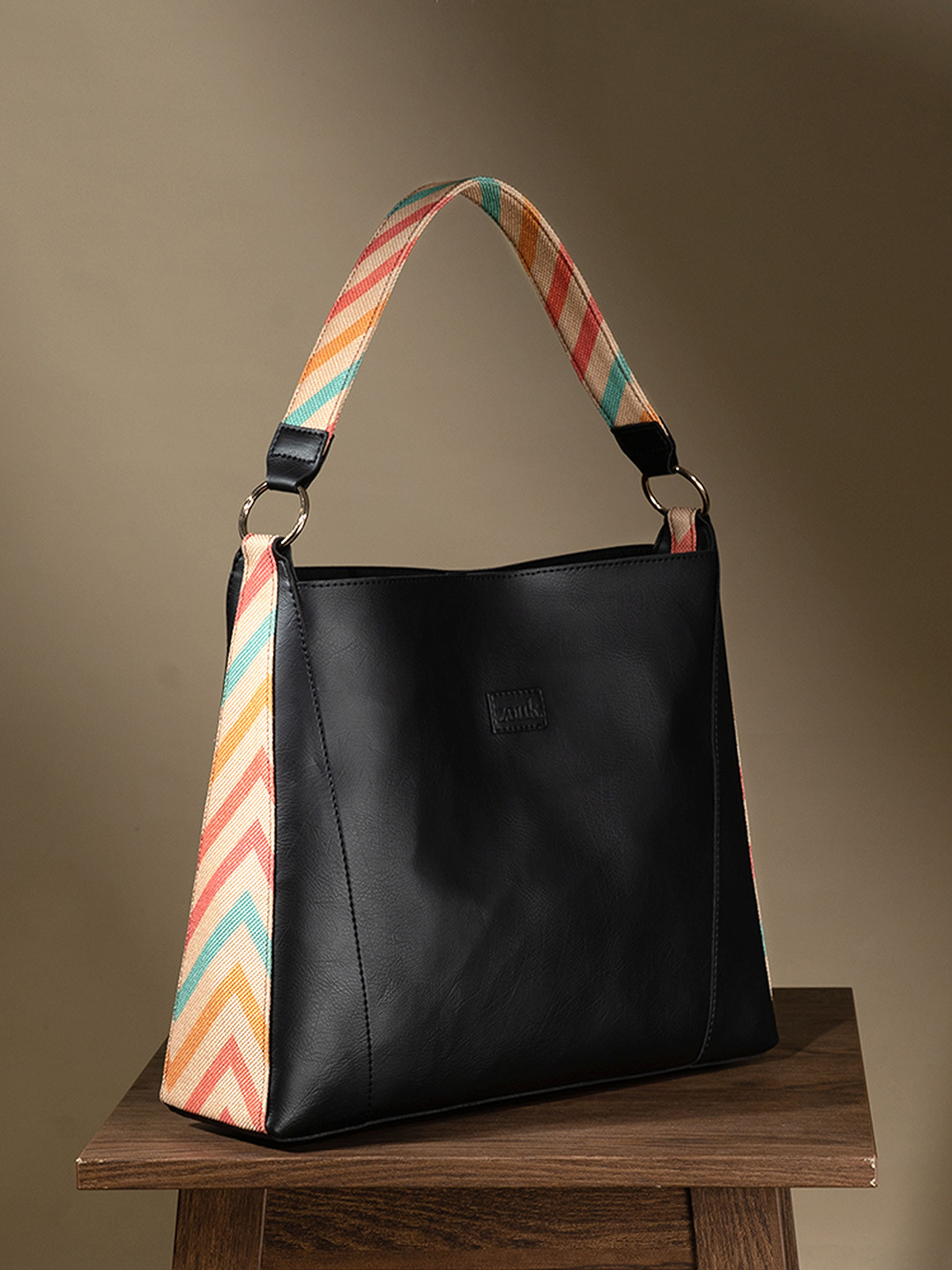 

ZOUK Structured Shoulder Bag, Black