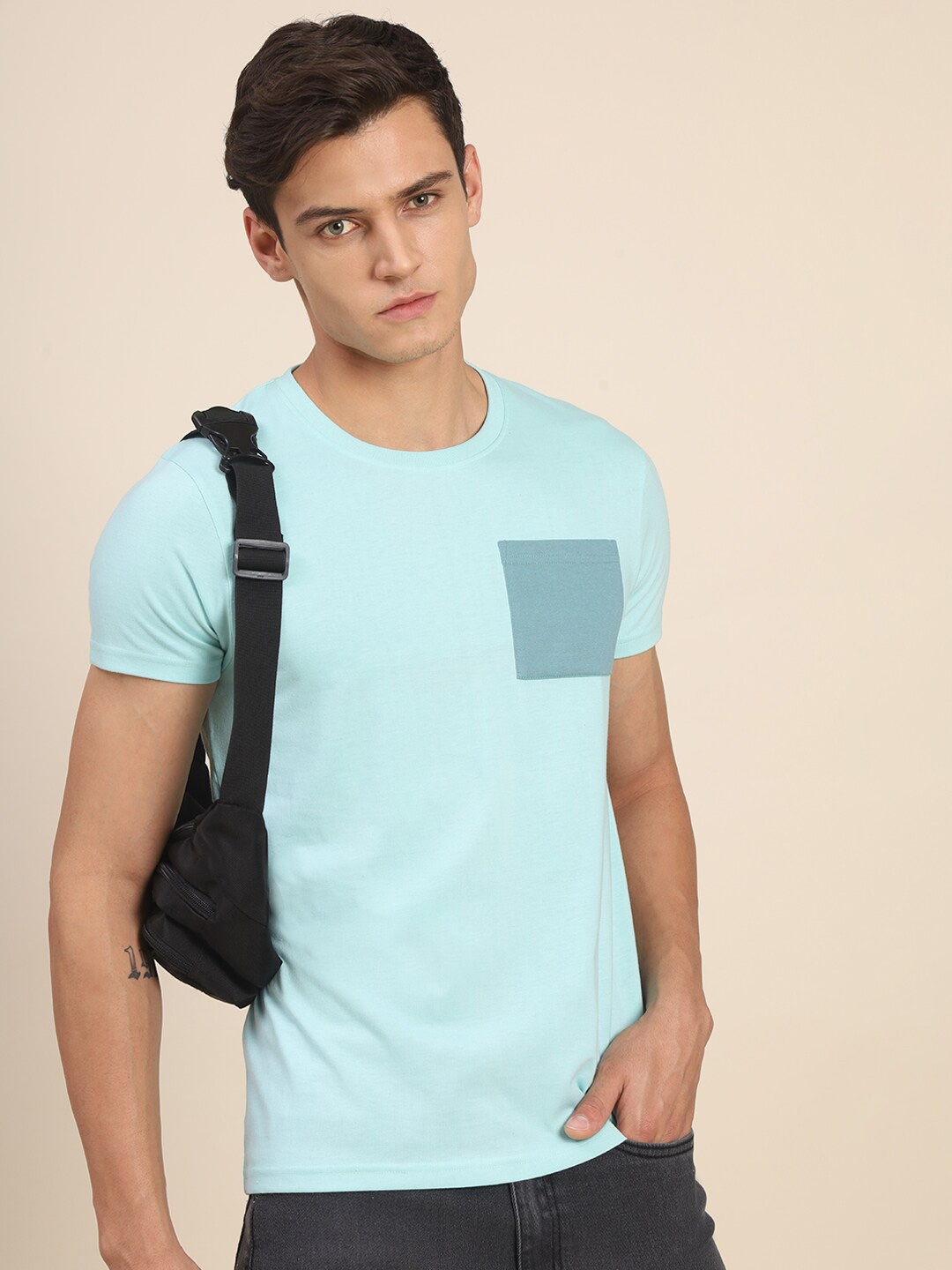 

Dennis Lingo Half Sleeve Round Neck Slim Fit T-shirt, Sea green