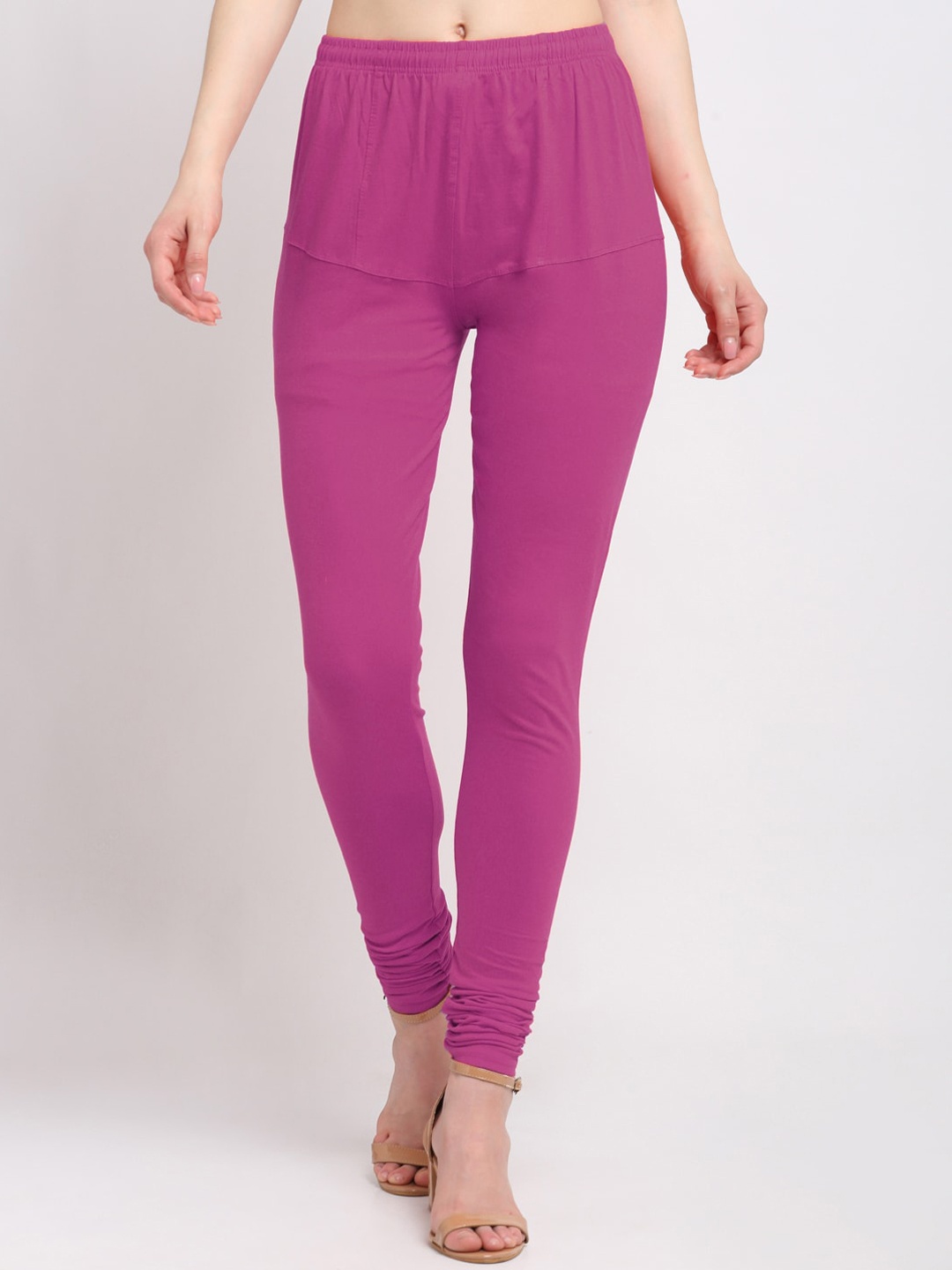 

KLOTTHE Women Cotton Churidar-Length Leggings, Pink