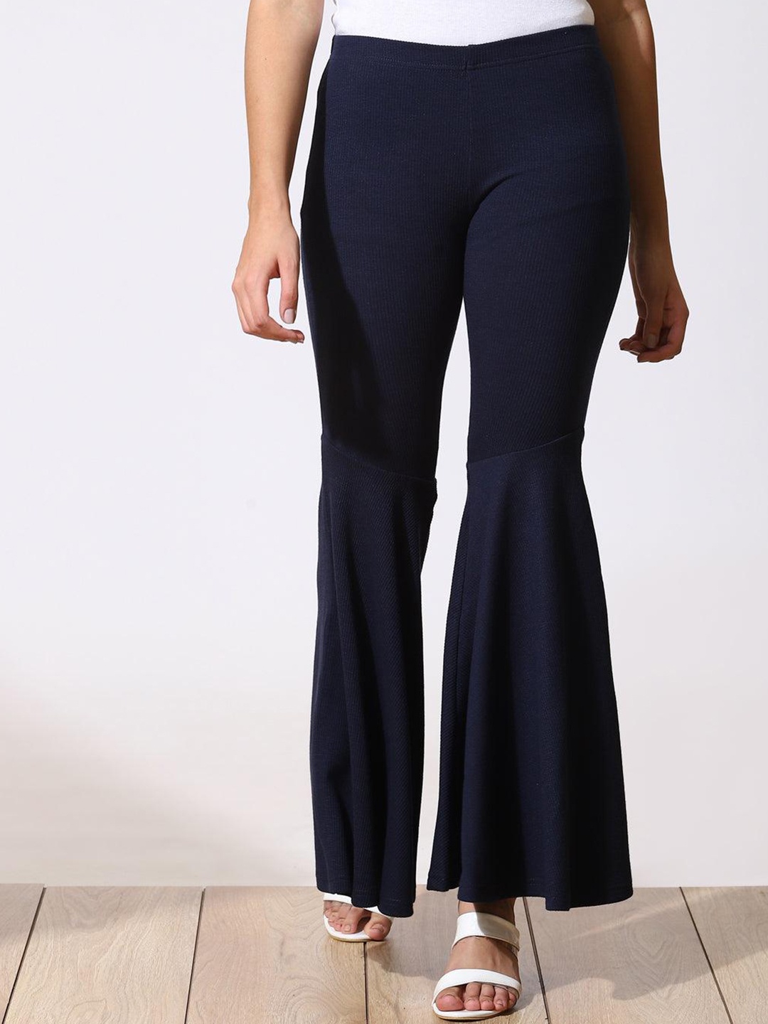 

Lakshita Women Flared Palazzos, Navy blue