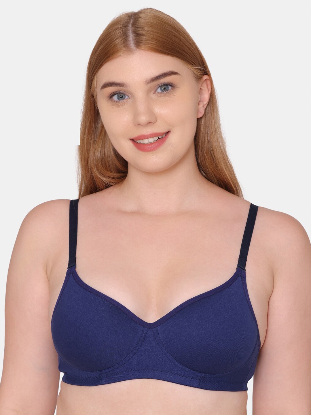 

Tweens Lightly Padded Full Coverage Cotton T-Shirt Bra, Navy blue