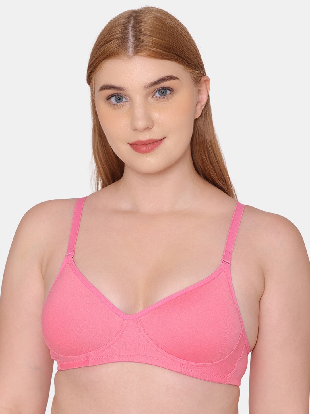 

Tweens Cotton Lightly Padded All Day Comfort Full Coverage Super Support Seamless Bra, Pink