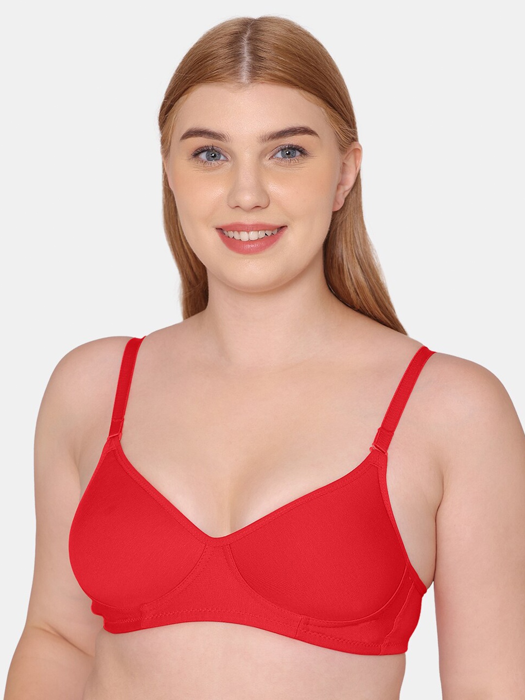 

Tweens Full Coverage Lightly Padded Cotton Bra All Day Comfort, Red