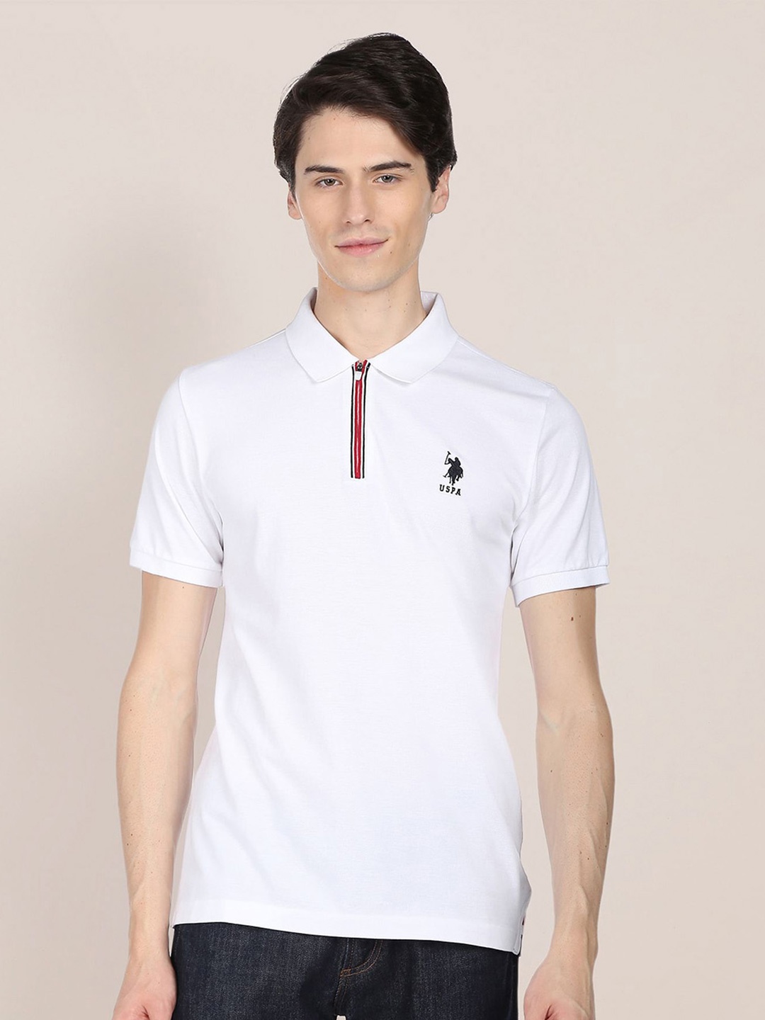 

U.S. Polo Assn. Polo Collar Pure Cotton T-shirt, White