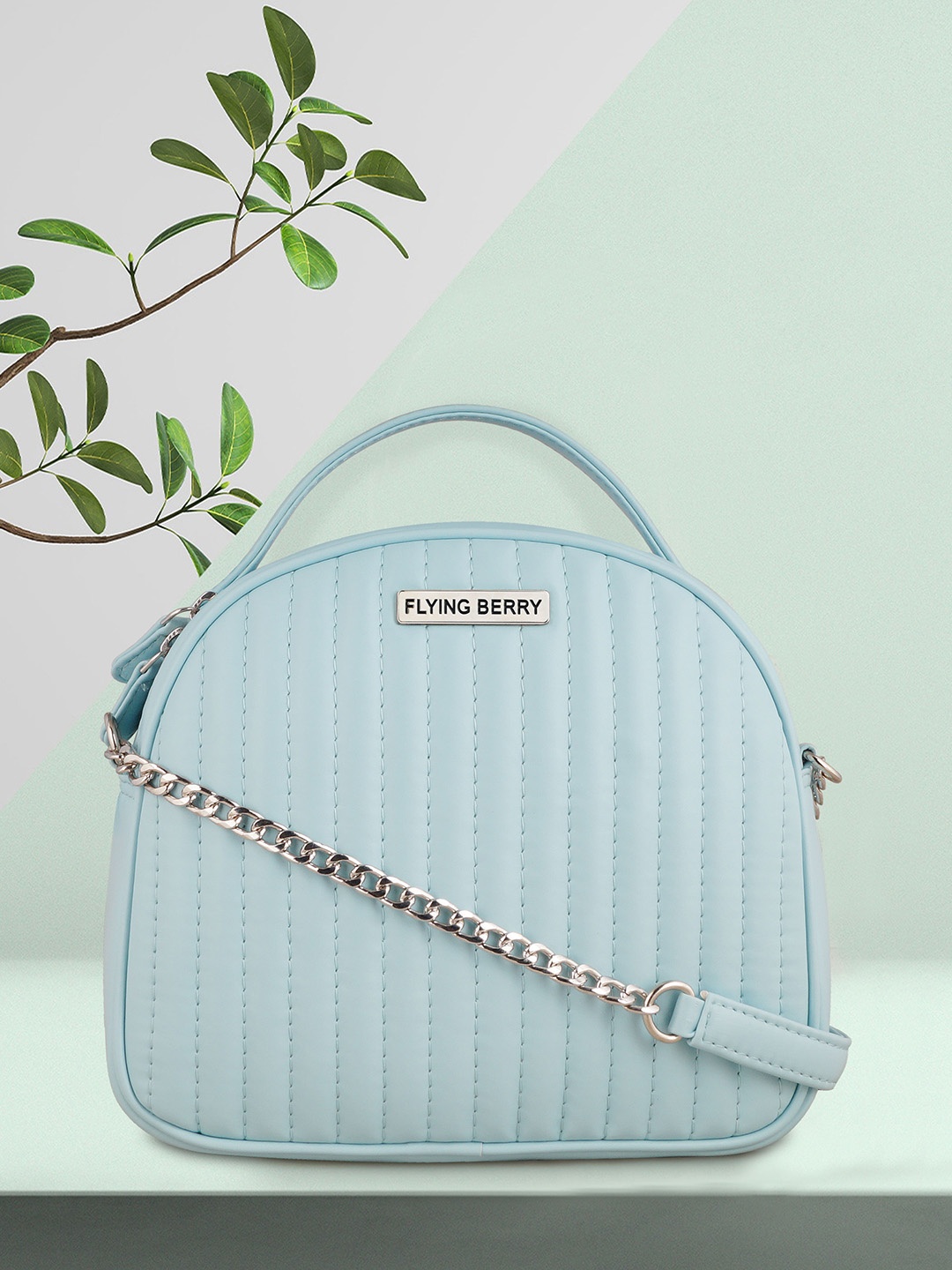 

FLYING BERRY PU Structured Sling Bag With Quilted, Blue
