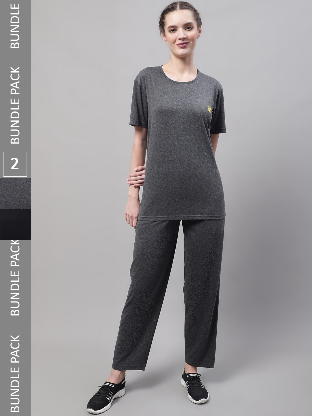

MACK JONNEY Pack Of 2 Cotton Co-ord Set, Grey