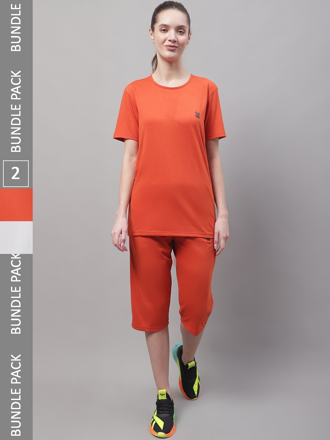

VIMAL JONNEY Pack Of 2 Sports Tracksuits, Orange