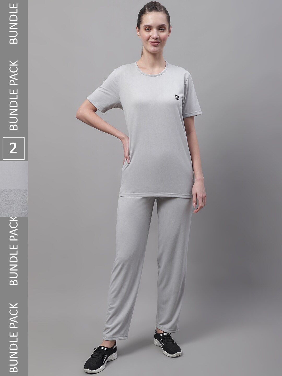 

MACK JONNEY Pack Of 2 Cotton Tracksuits, Grey melange