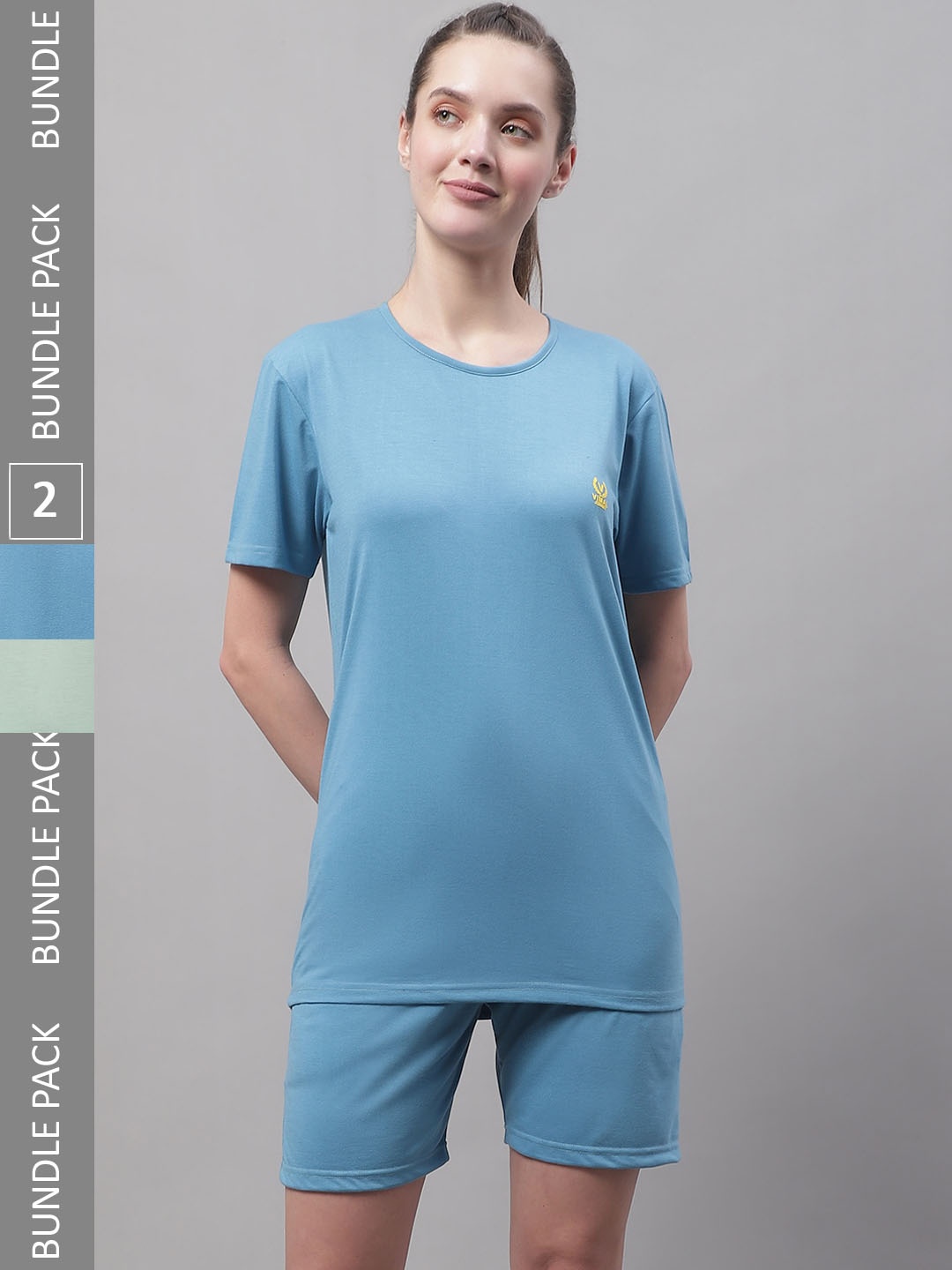 VIMAL JONNEY Pack Of 2 Skin-Friendly Sports Tracksuits, Blue