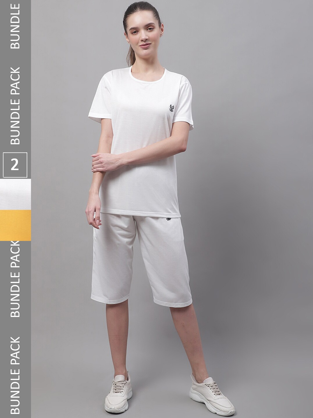 

VIMAL JONNEY Pack Of 2 Skin-Friendly Sports Tracksuits, White