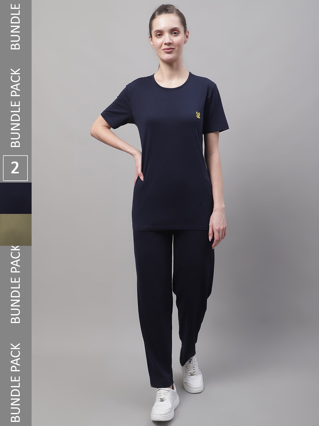 

VIMAL JONNEY Pack Of 2 Skin-Friendly Sports Tracksuits, Navy blue