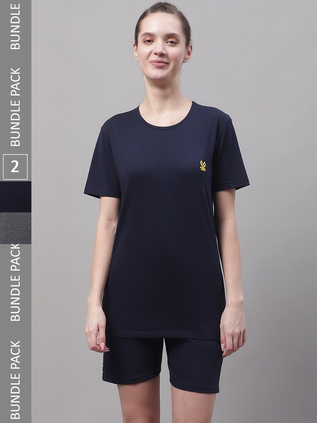 

VIMAL JONNEY Pack Of 2 Cotton Tracksuits, Navy blue