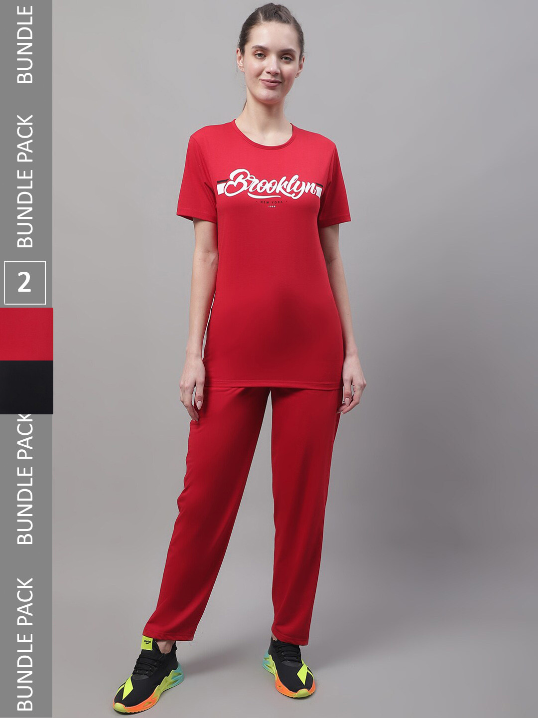 

MACK JONNEY Pack Of 2 Printed Cotton Tracksuits, Red