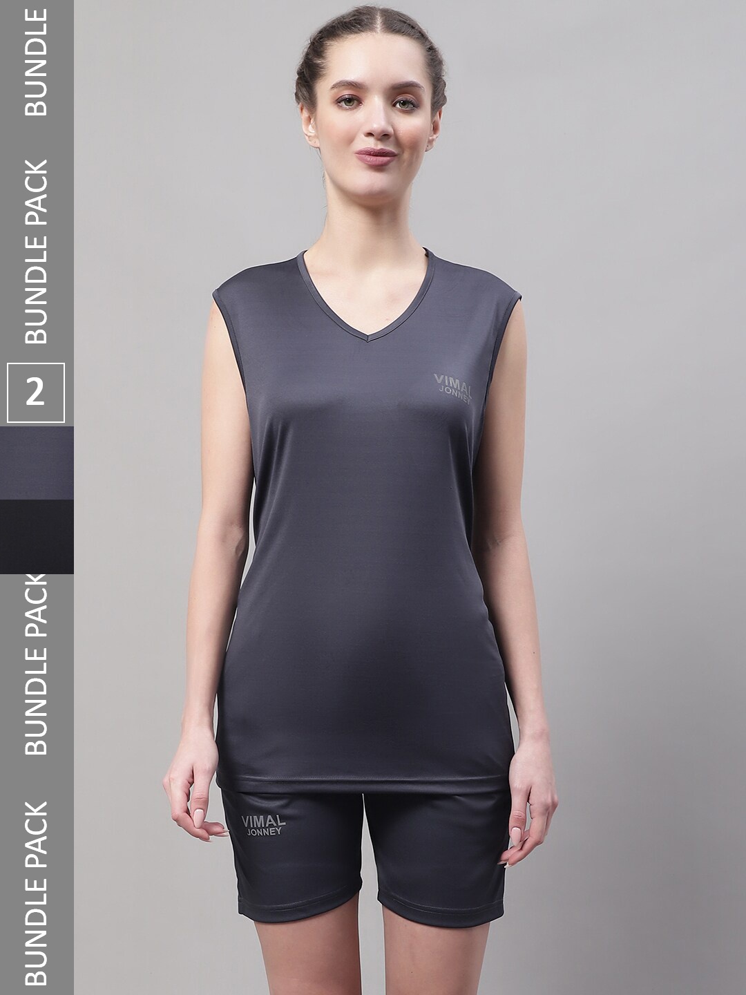 

MACK JONNEY JONNEY Pack Of 2 V-Neck Sports Tracksuits, Grey