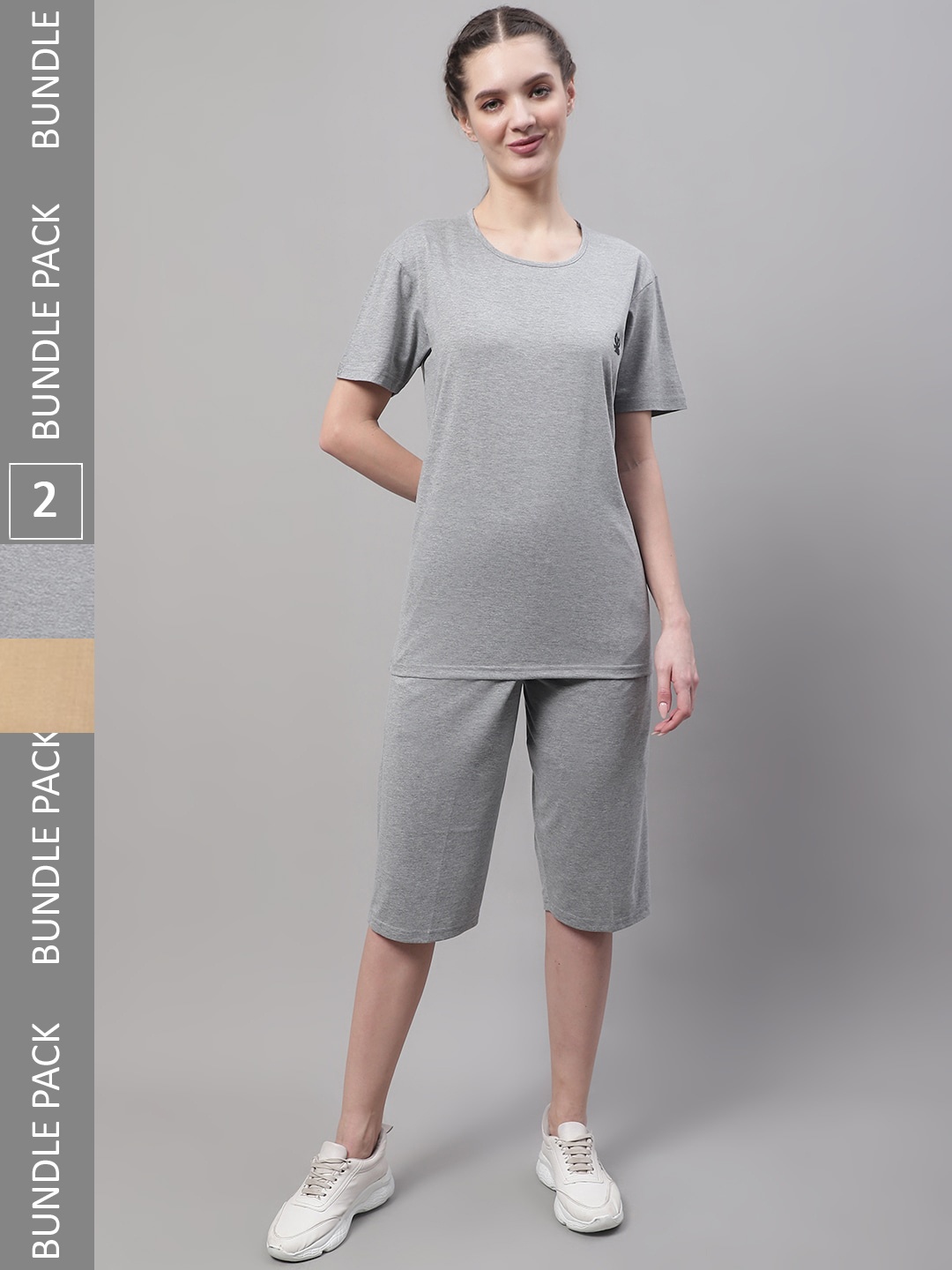 

VIMAL JONNEY Pack Of 2 Cotton Tracksuits, Grey
