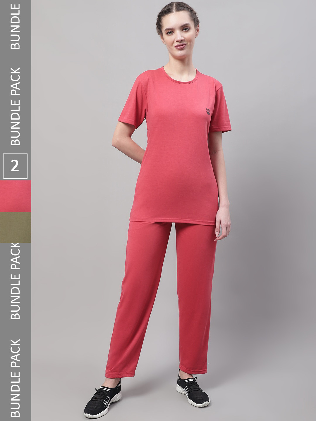 

VIMAL JONNEY Pack Of 2 Cotton Tracksuits, Red
