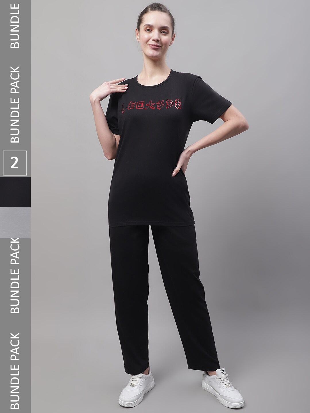 

MACK JONNEY Pack Of 2 T-shirt & Trackpants, Black