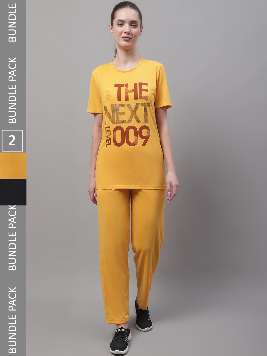 

MACK JONNEY Pack Of 2 Cotton Blend Co-Ord Set, Yellow