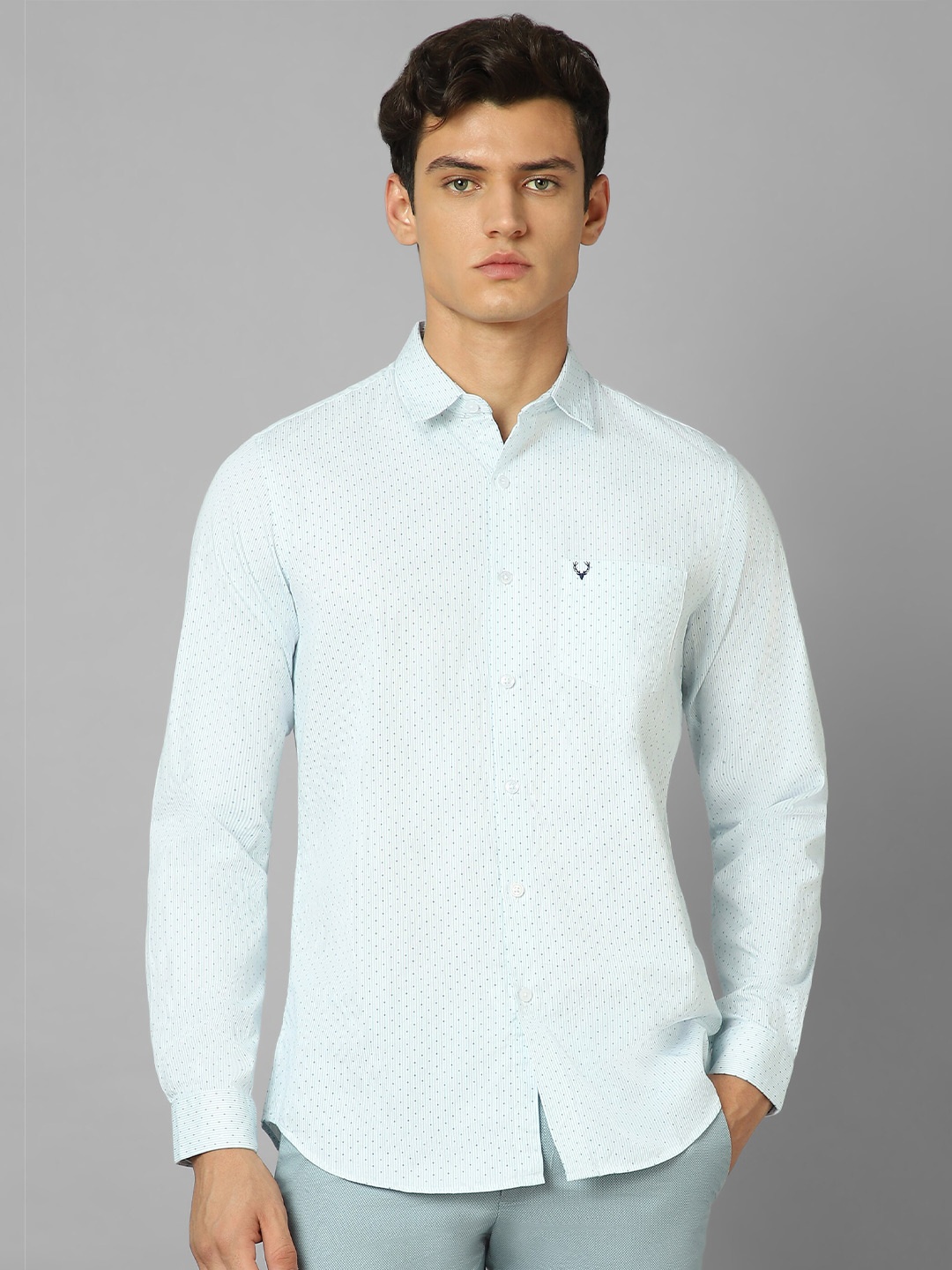 

Allen Solly Printed Cotton Slim Fit Opaque Casual Shirt, Blue
