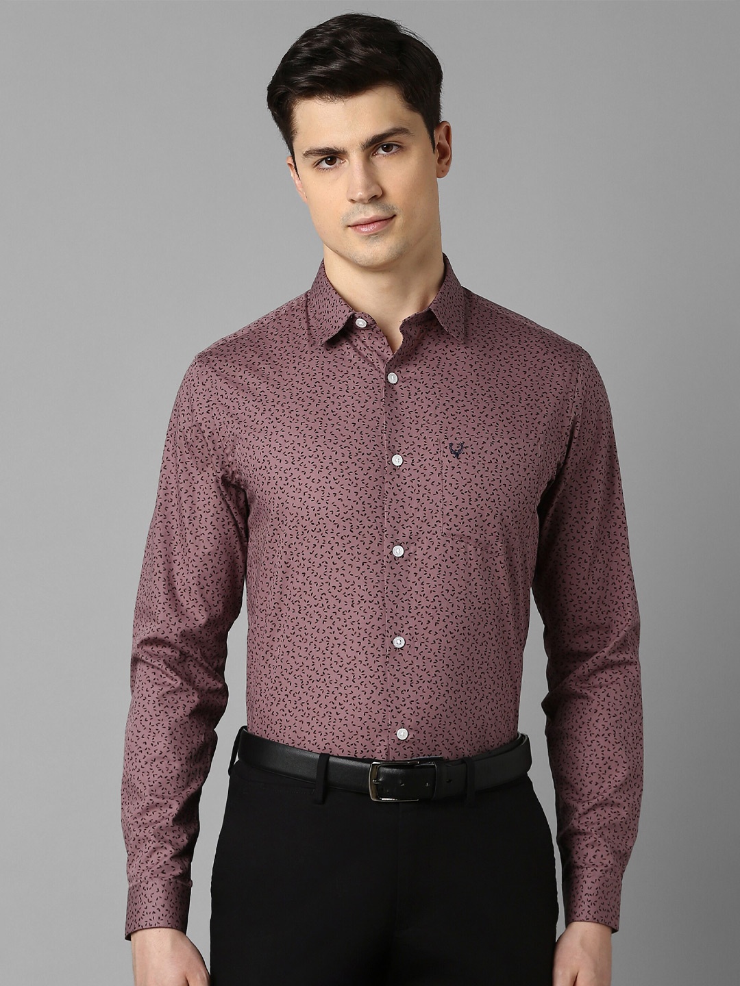 

Allen Solly Micro Ditsy Printed Slim Fit Cotton Formal Shirt, Maroon
