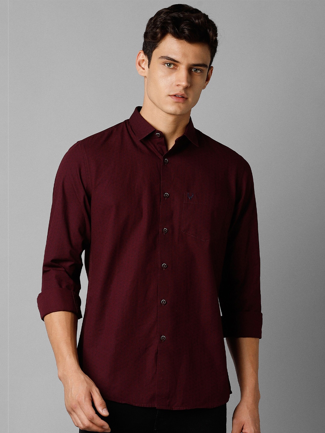 

Allen Solly Slim Fit Opaque Printed Pure Cotton Casual Shirt, Maroon