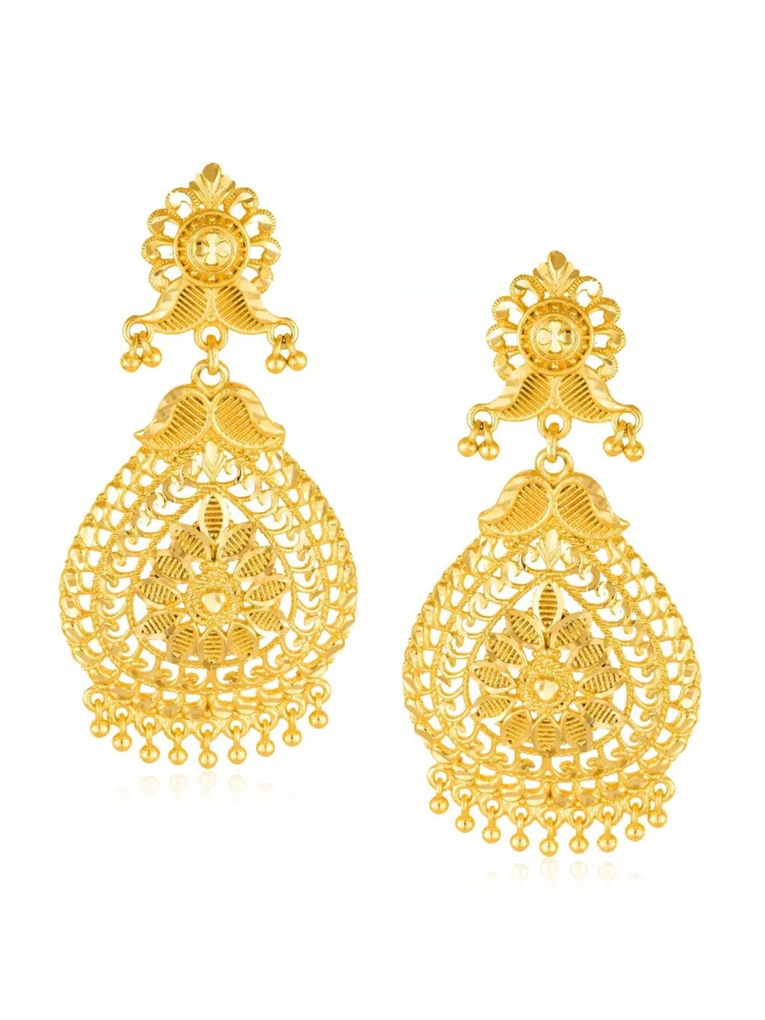 

Vighnaharta Gold-Plated Floral Drop Earrings
