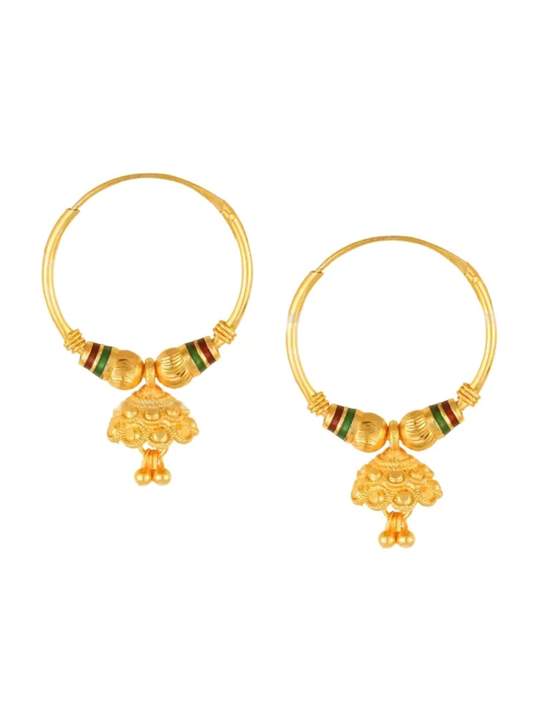 

Vighnaharta Gold-Plated Floral Hoop Earrings