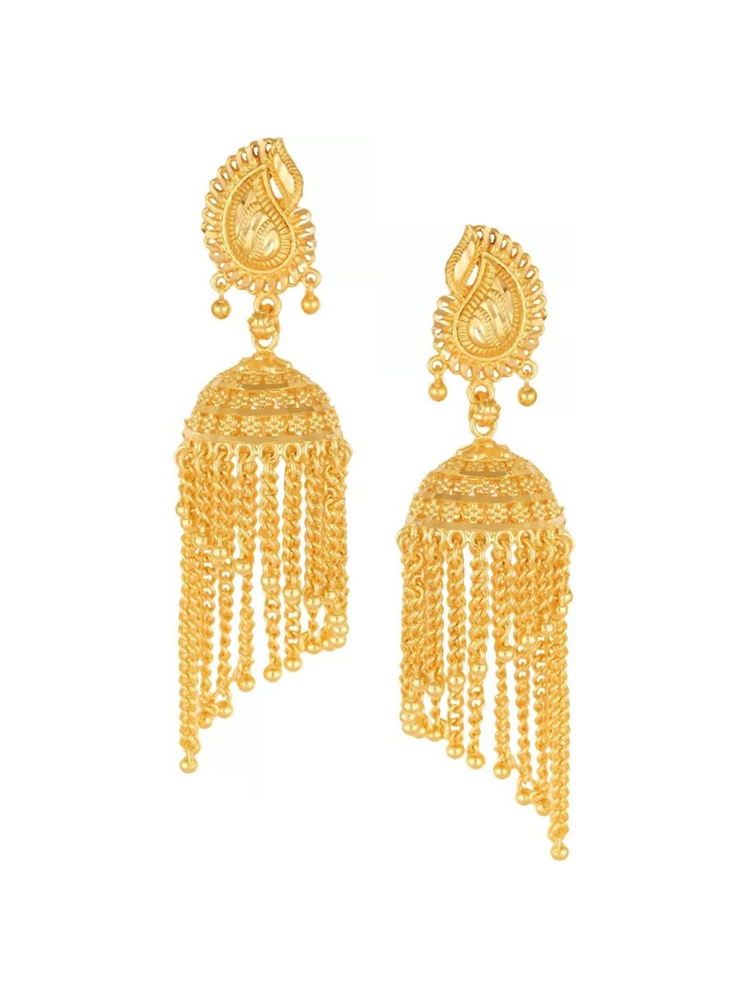 

Vighnaharta Gold-Plated Dome Shaped Jhumkas