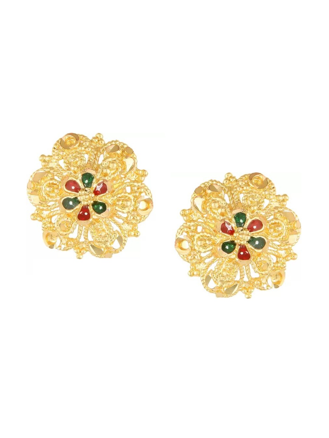 

Vighnaharta Gold-Plated Floral Studs Earrings