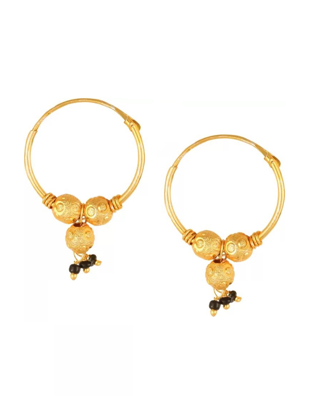 

Vighnaharta Gold-Toned Circular Hoop Earrings