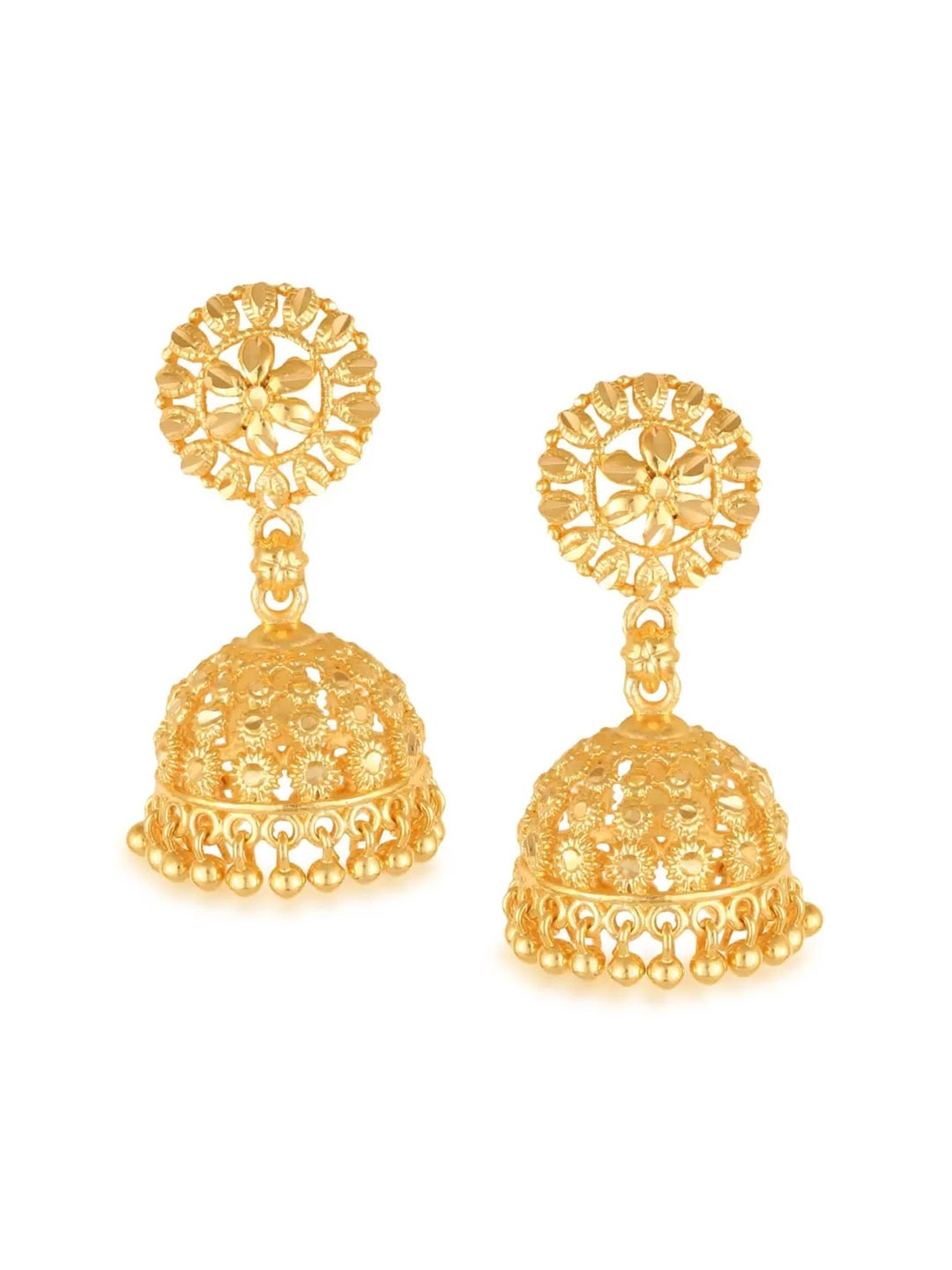 

Vighnaharta Gold-Plated Dome Shaped Jhumkas
