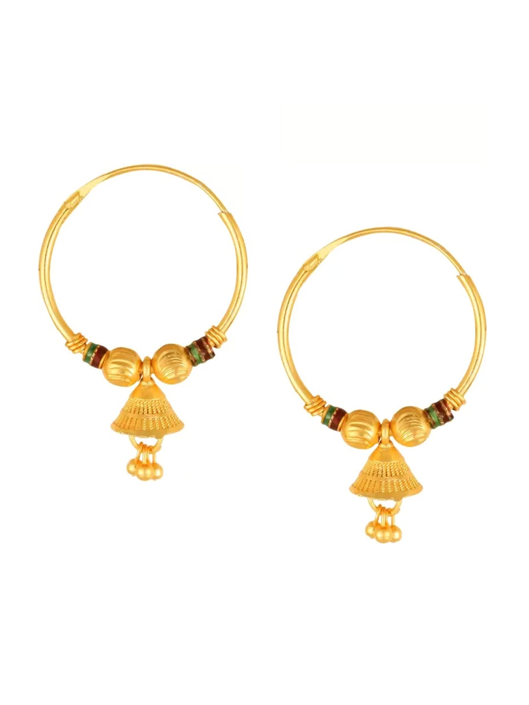 

Vighnaharta Gold-Plated Floral Hoop Earrings