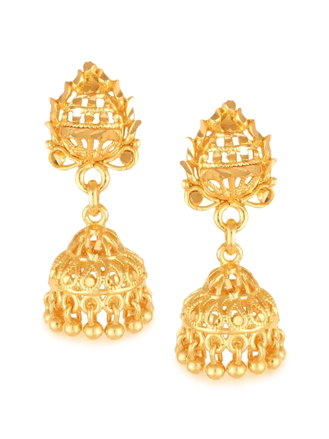 

Vighnaharta Gold-Toned Dome Shaped Jhumkas