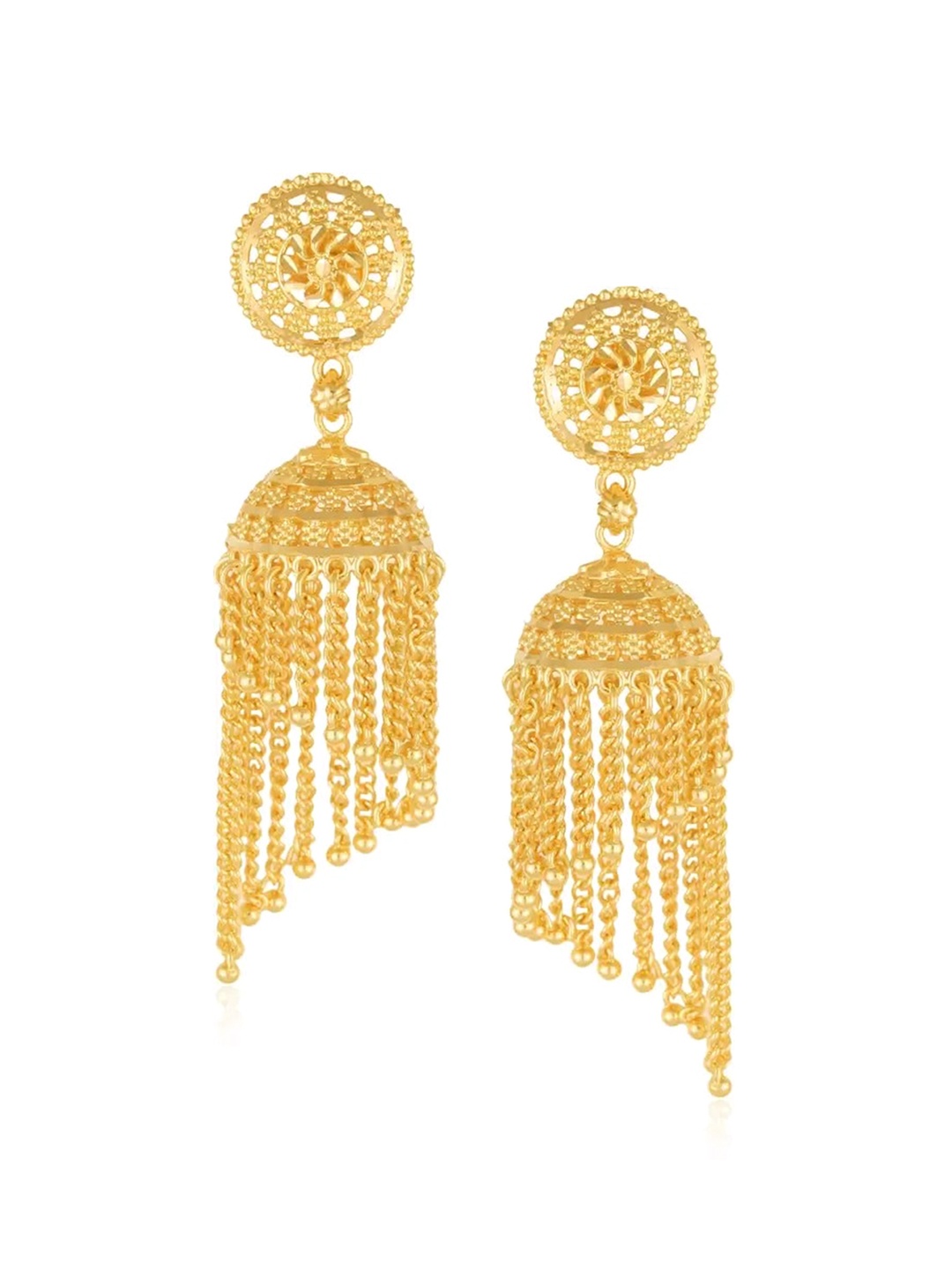 

Vighnaharta Gold-Plated Floral Jhumkas