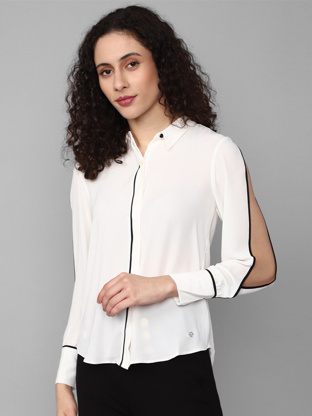 

Allen Solly Woman Slit Sleeves Regular Fit Casual Shirt, White