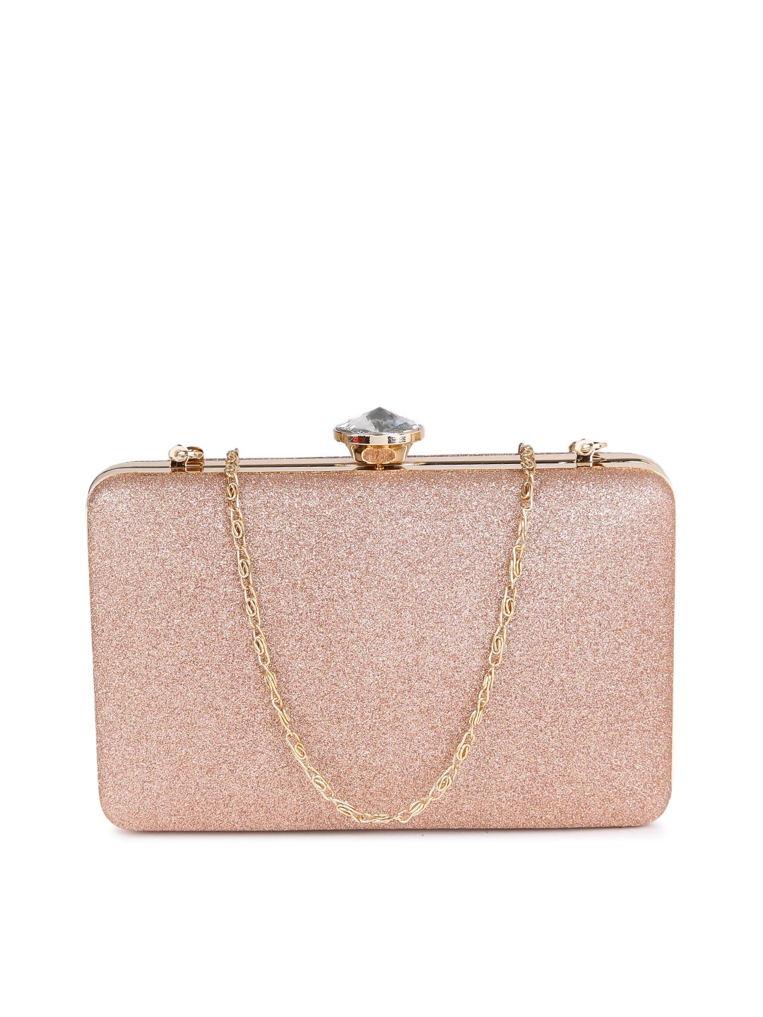 

DressBerry Rose Gold Shimmer Box Clutch