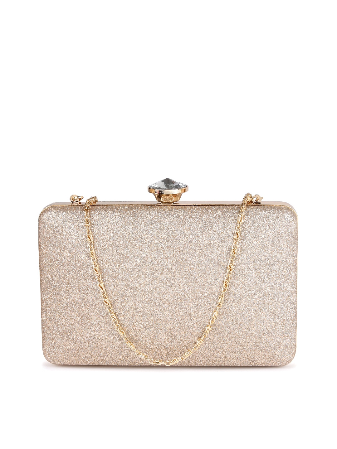 

DressBerry Gold-Toned Shimmer Box Clutch
