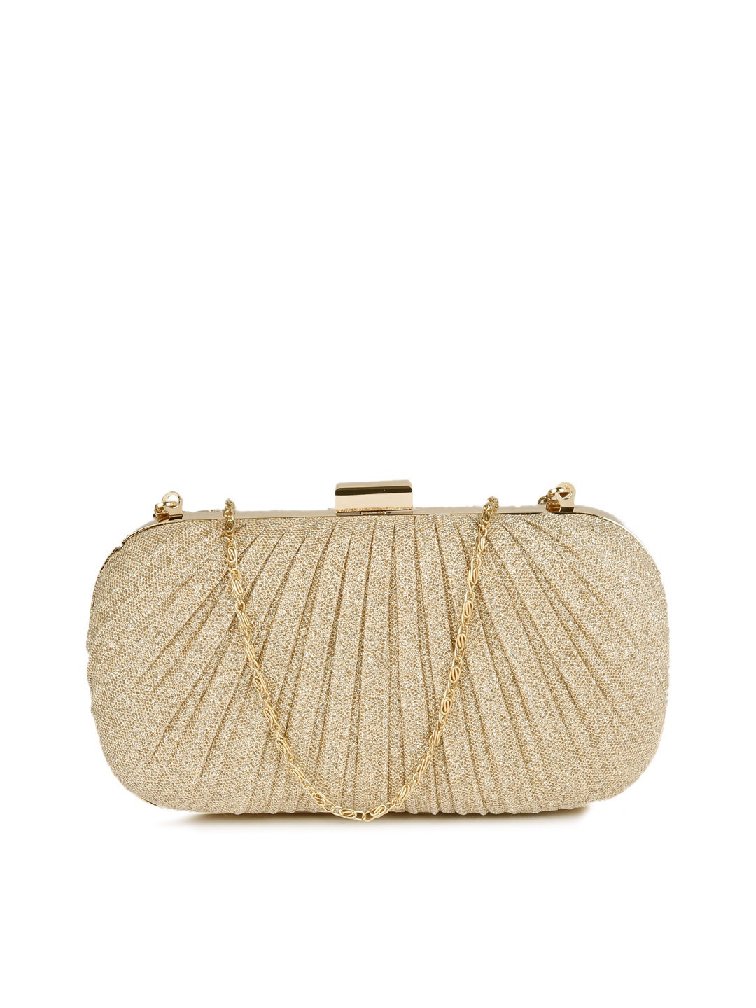 

DressBerry Rose Gold-Toned Shimmer Box Clutch
