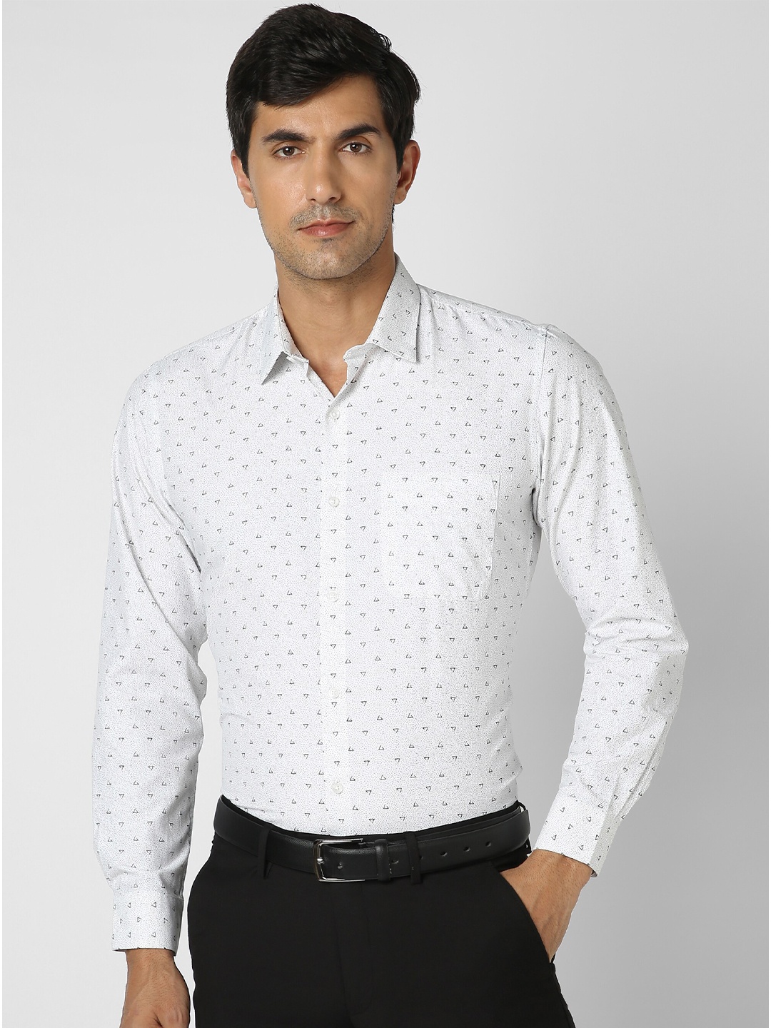 

Peter England Slim Fit Conversational Printed Cotton Formal Shirt, White