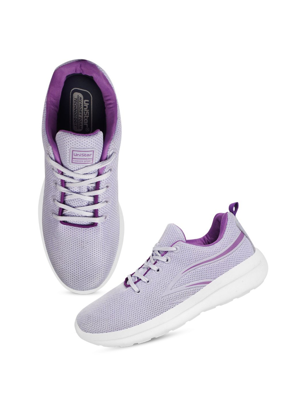 

UNISTAR Men Mesh Memory Foam Insole Non-Marking Walking Shoes, Purple