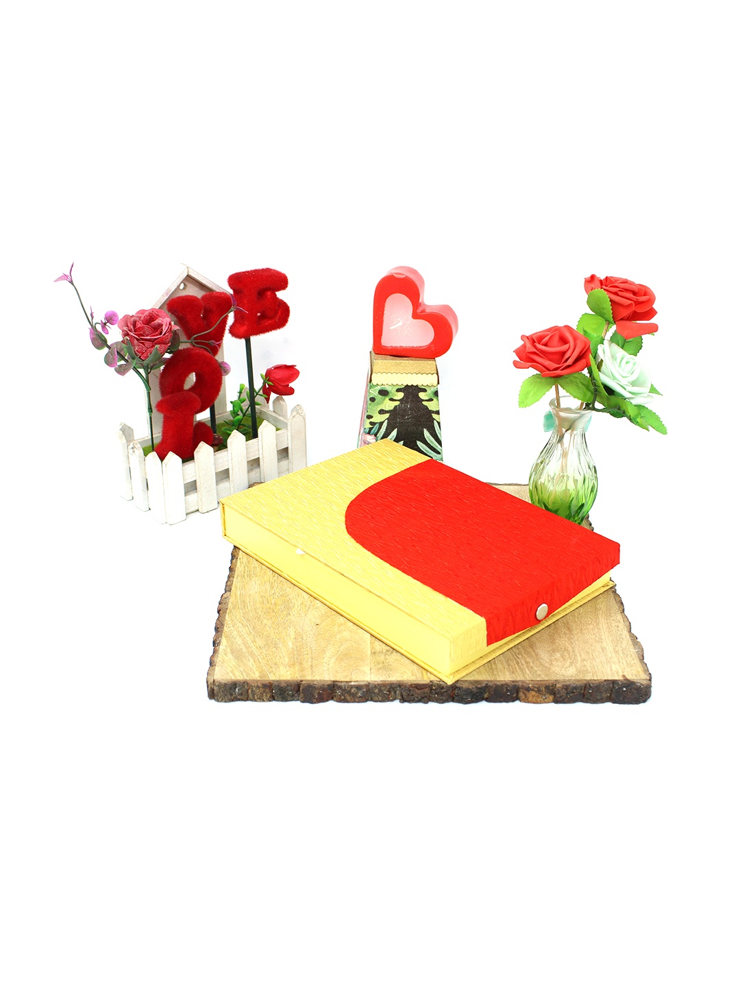 

atorakushon Yellow & Red 2 Pieces Colourblocked Jewellery Storage Organizer, Gold