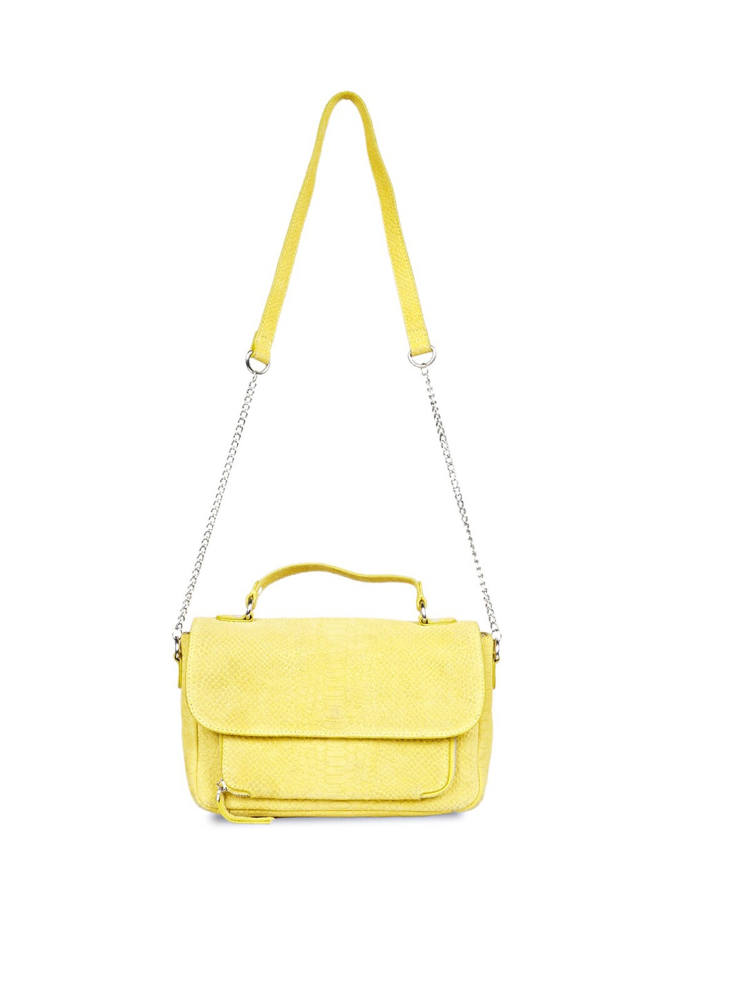 

Favore Textured Leather Structured Sling Bag, Yellow