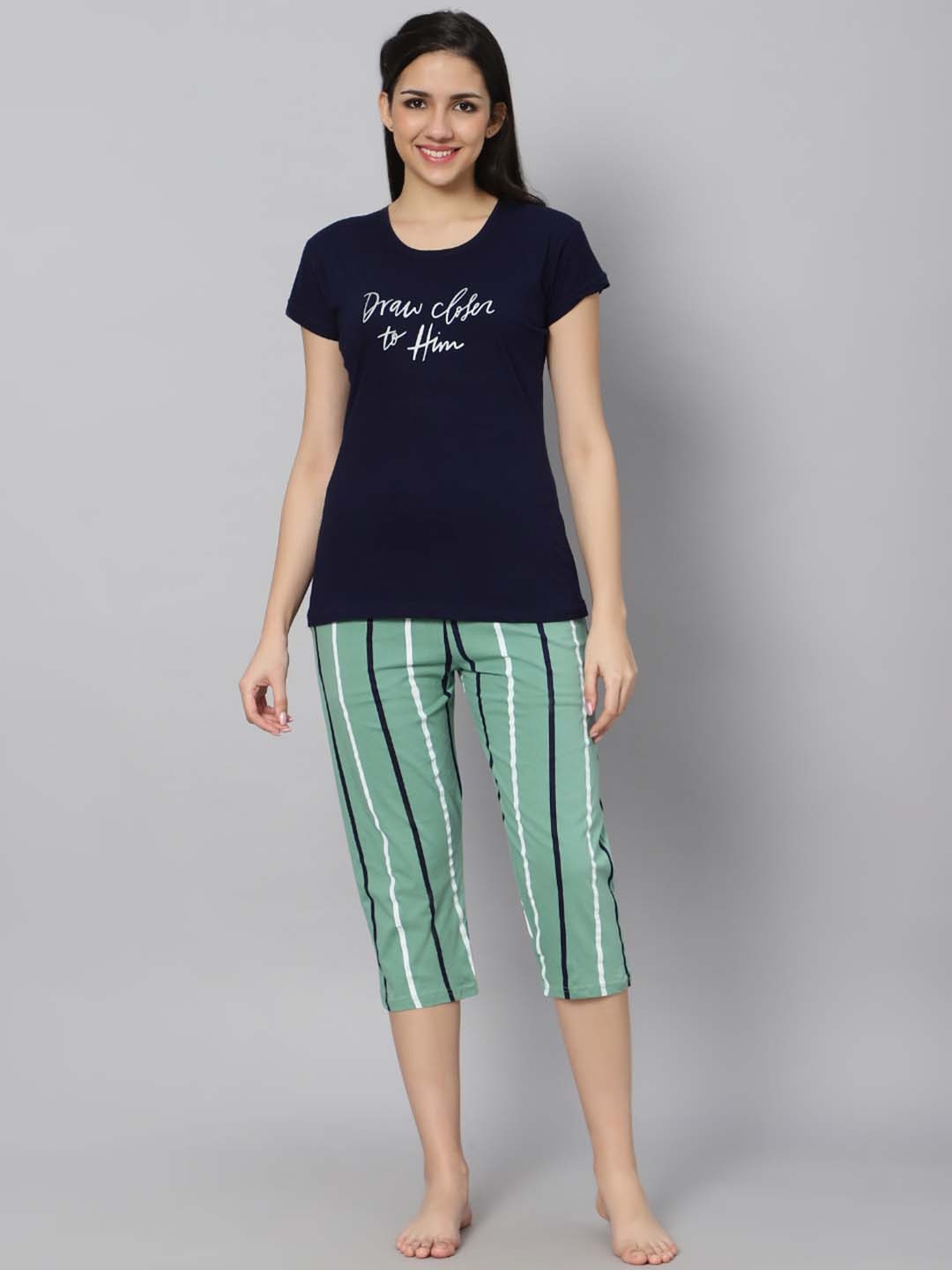 

DZZO Women Printed Shirt & Pyjama set, Blue