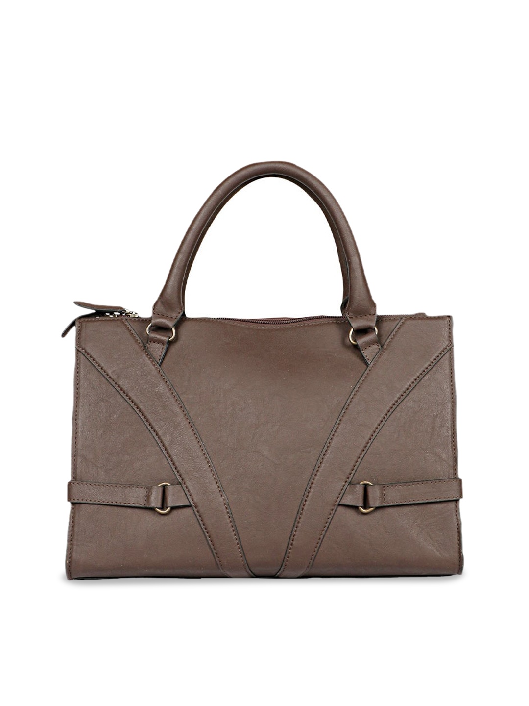 

Favore Textured Leather Structured Satchel Bag, Grey