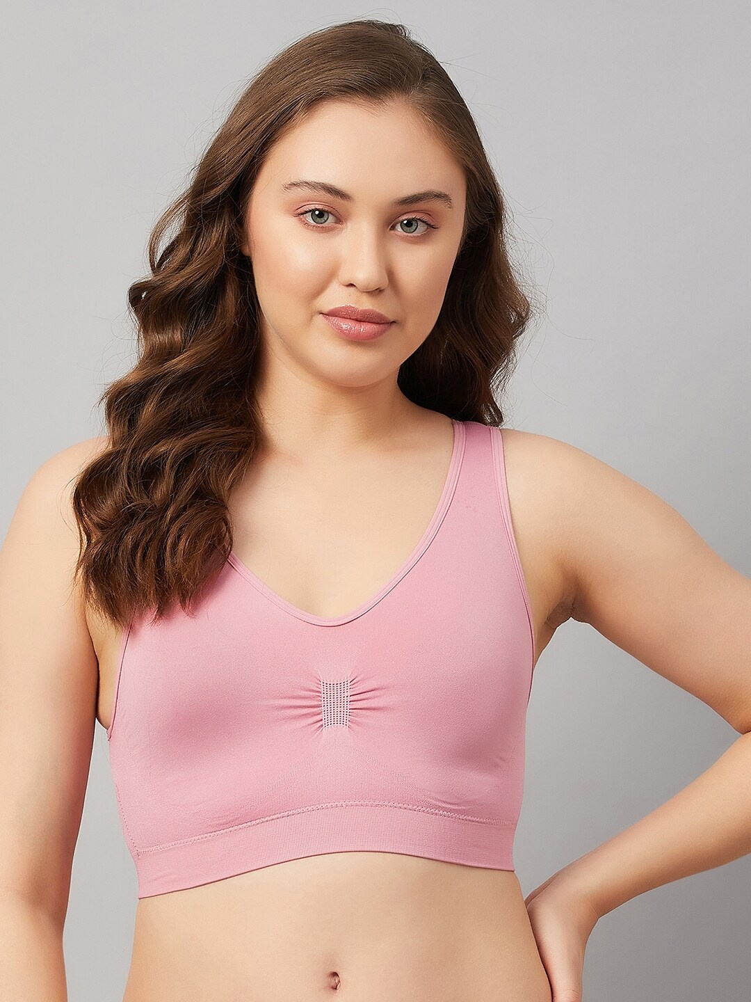 

C9 AIRWEAR Seamless Full Coverage Padded Moisture Wicking Slip-On Everyday Bra, Pink
