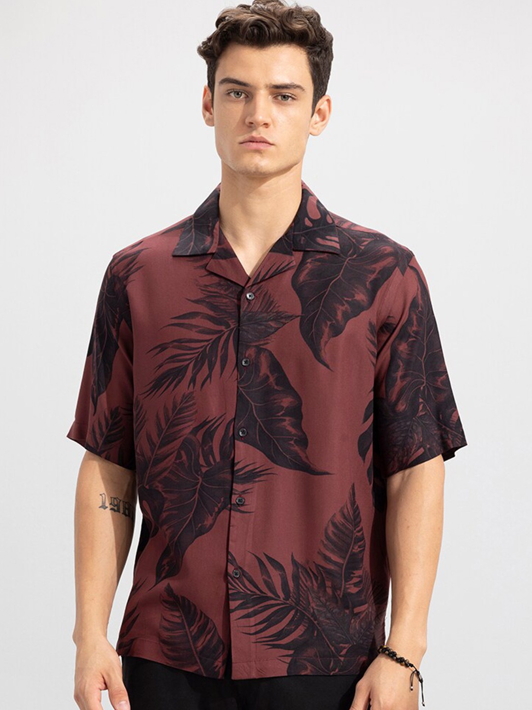 

Snitch Maroon Classic Boxy Casual Shirt