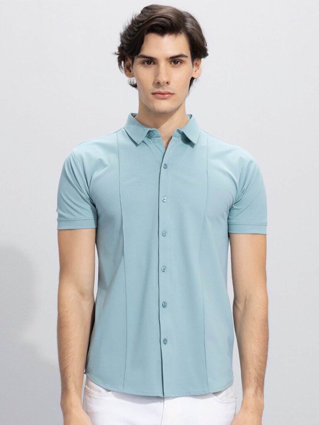 

Snitch Blue Classic Slim Fit Casual Shirt