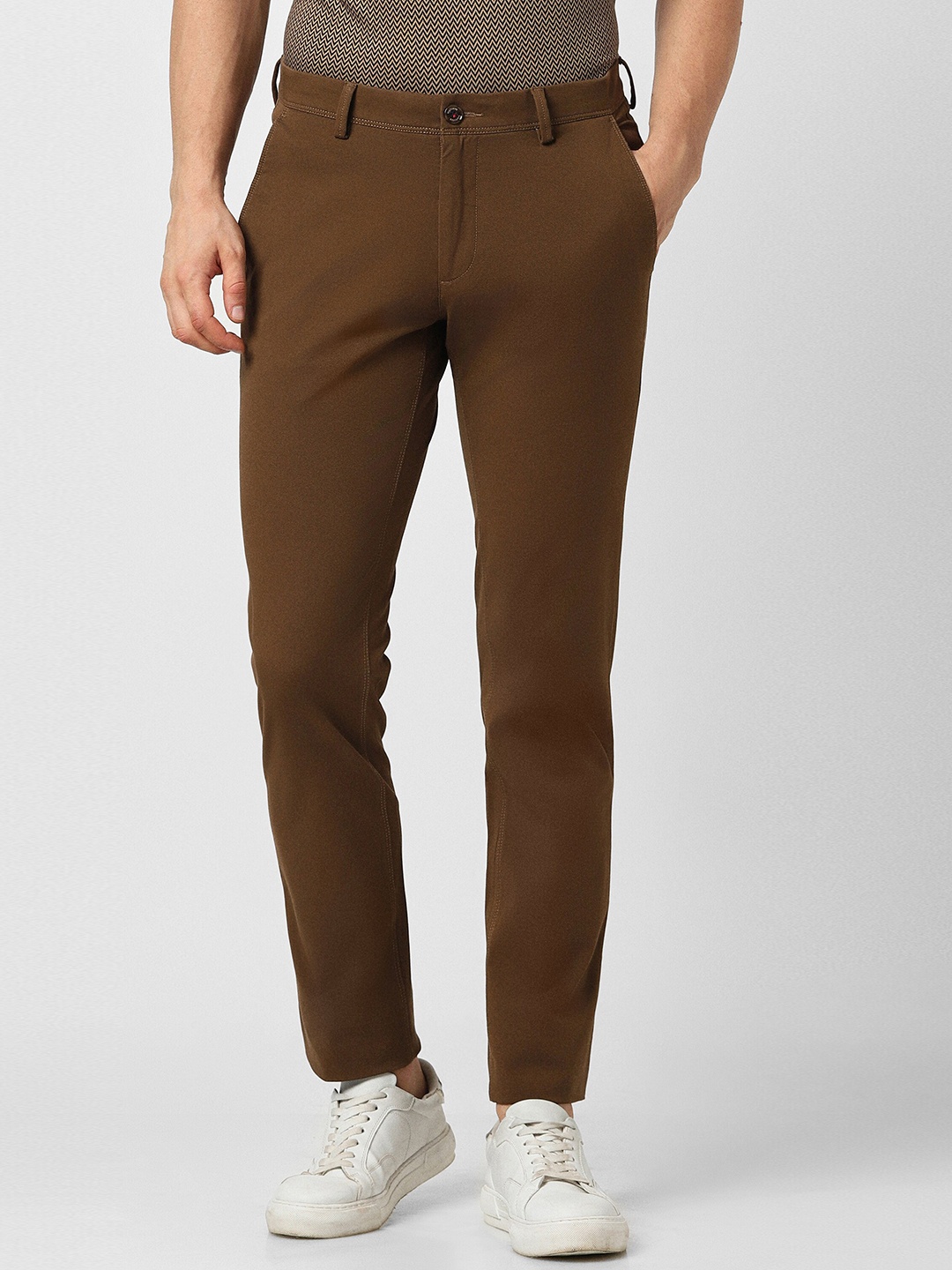 

Van Heusen Sport Men Mid-Rise Slim Fit Chinos Trousers, Brown