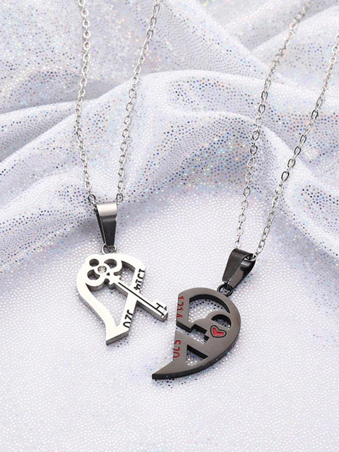 

VIEN Best Friend Split Heart Pendant Necklace, Silver