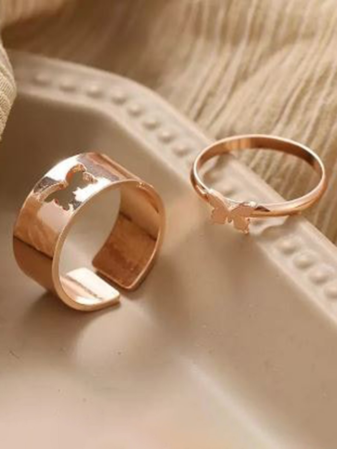 

MEENAZ Silver-Plated Adjustable Couple Rings